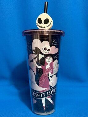 NEW DISNEY NIGHTMARE BEFORE CHRISTMAS / NBC 24 OZ / OUNCES TRAVEL TUMBLER CUP